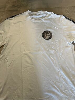 Versace Collection White Short Sleeve Tee with Chest Medallion